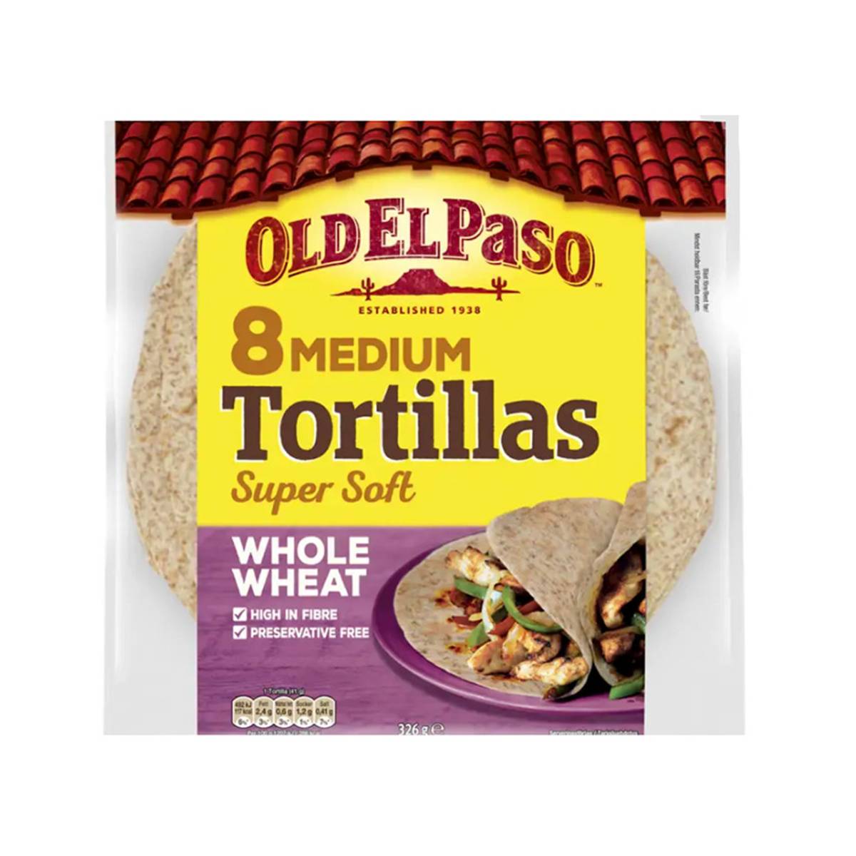 8 Medium Tortillas Whole Wheat