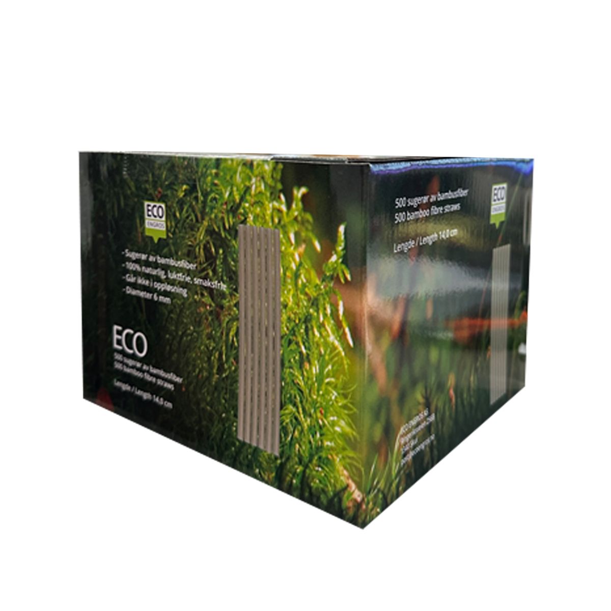 Sugerør av Bambusfiber 14cm - 500pk