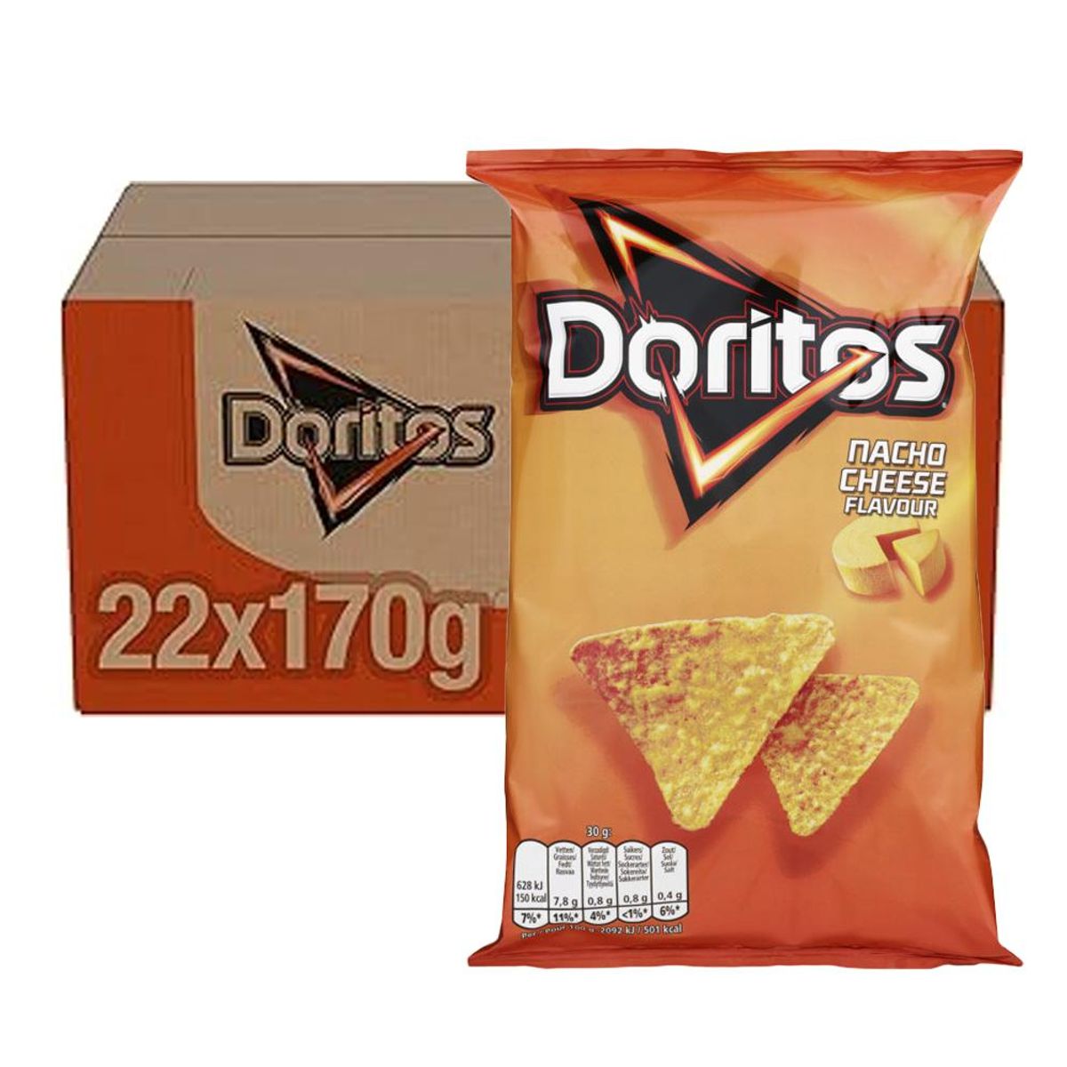 Doritos Nacho Cheese (Kartong 22 x 170g)