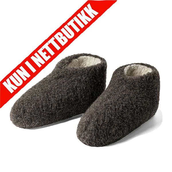 Hovedbilde Ulltøfler (Lav Modell) - Mørk Brun