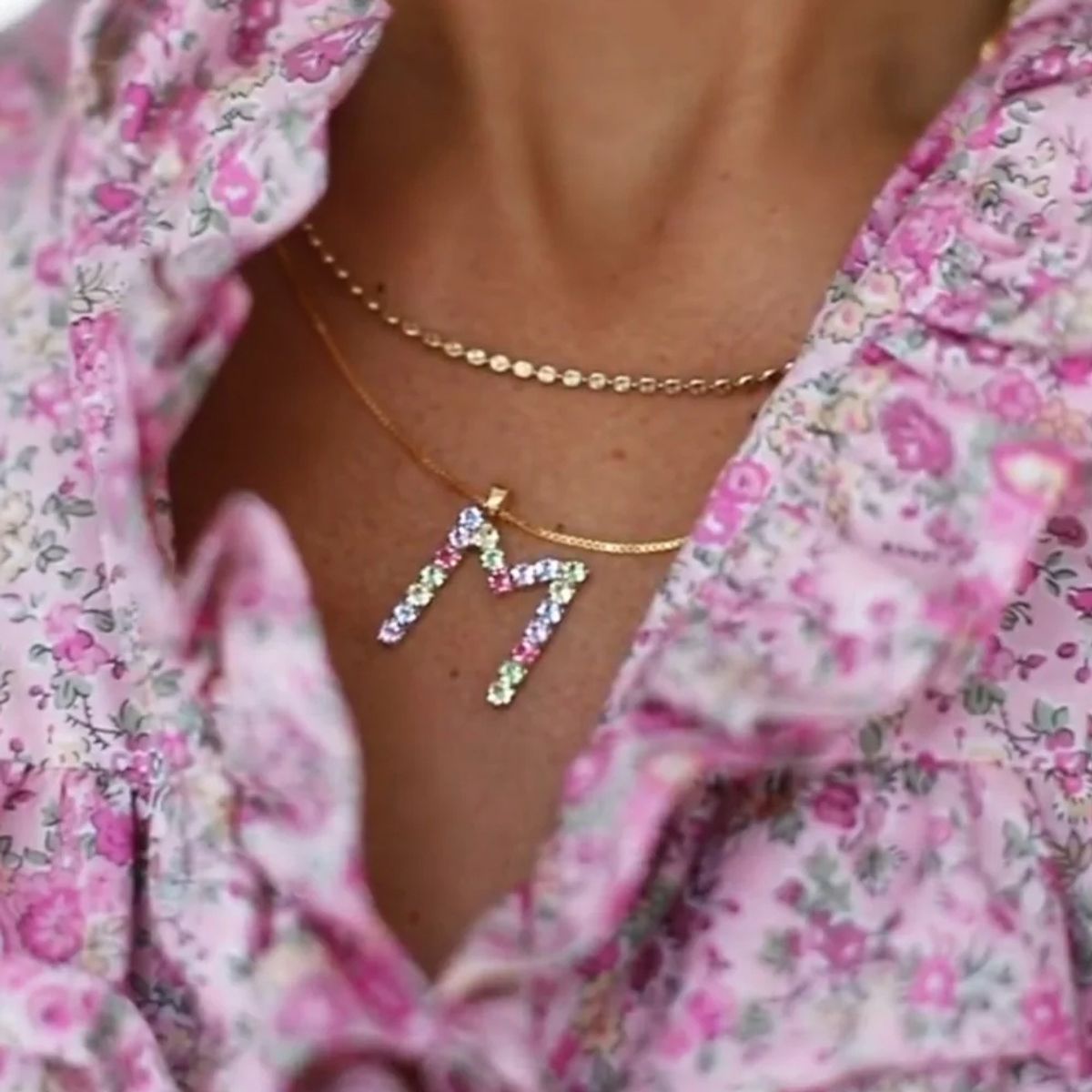 Letter Necklace - Rainbow Gold