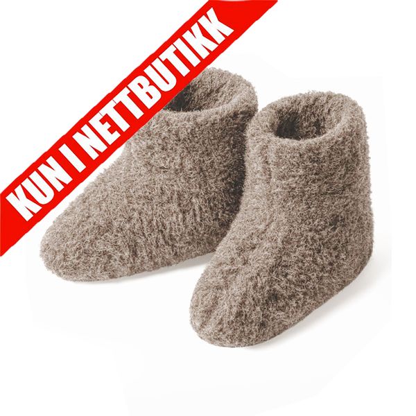 Hovedbilde Ulltøfler (Høy Modell) - Gråbrun