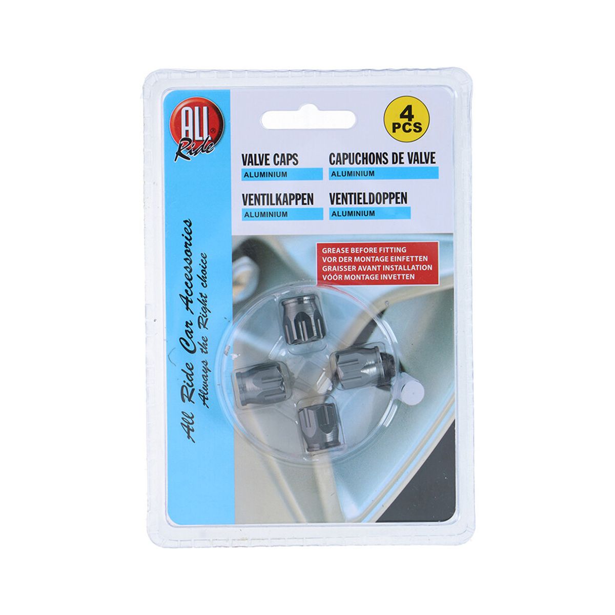 Ventilhetter Aluminium 4pk